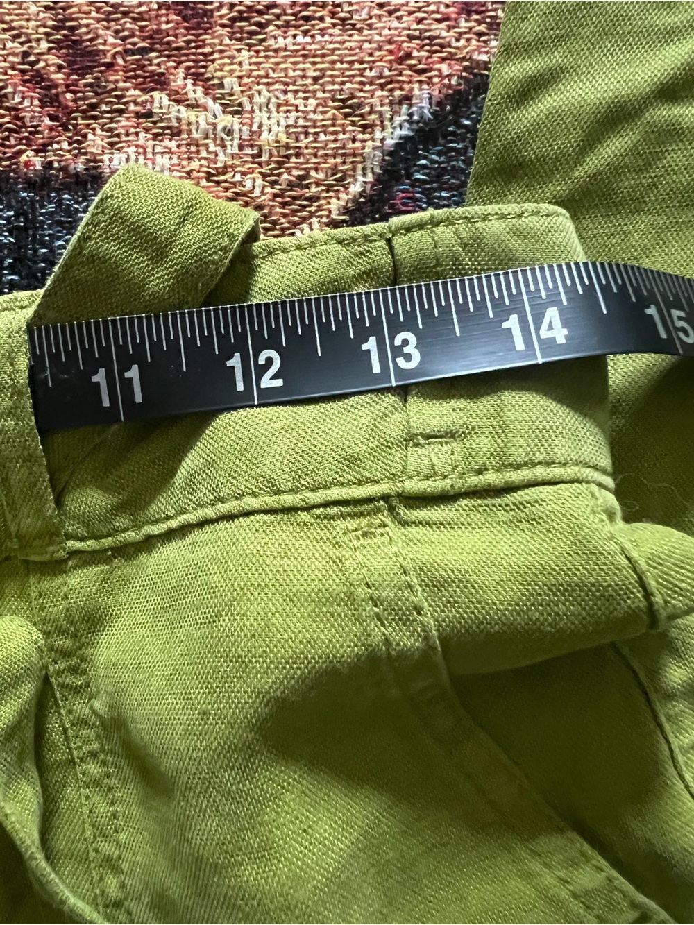 Cynthia Rowley Chartreuse Cargo Linen-Blend Pants - Picture 5 of 7